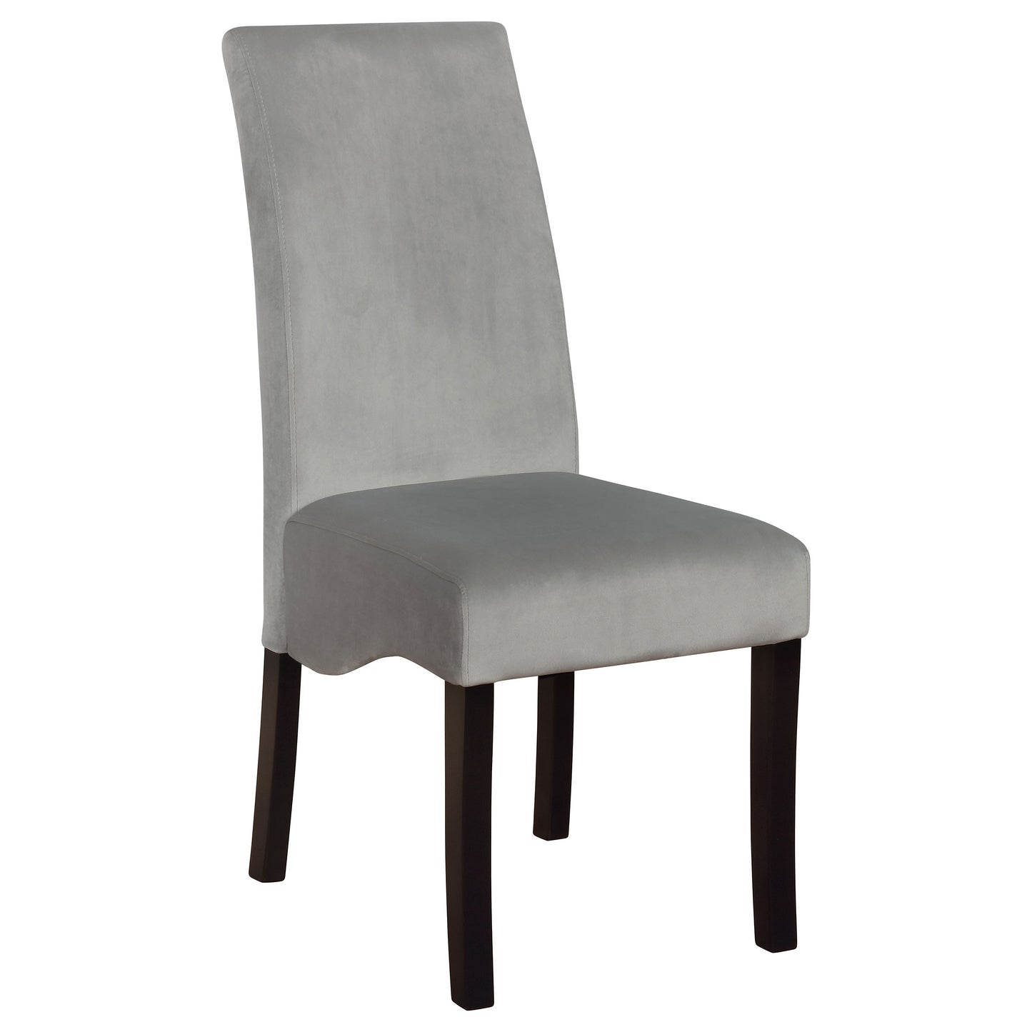 Silla de comedor Stanton tapizada en terciopelo gris (juego de 2)