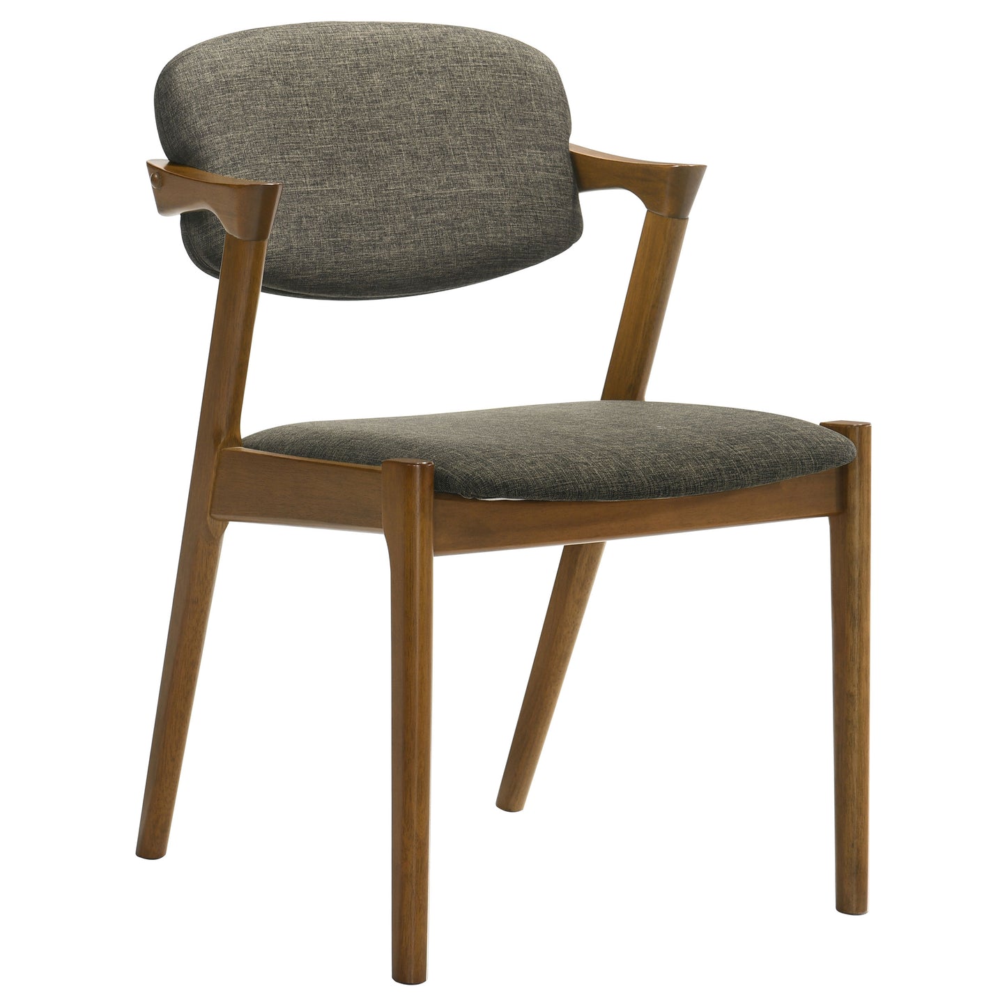 Silla de comedor Malone acolchada de madera en nogal oscuro (juego de 2)