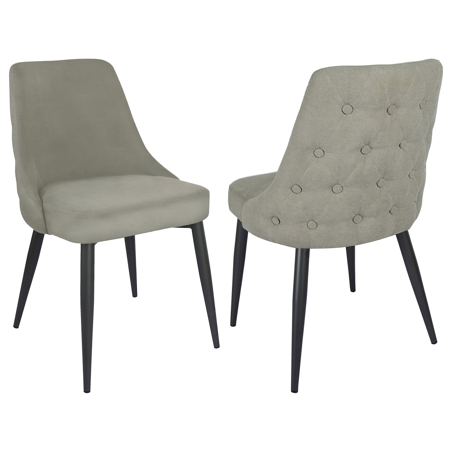 Silla de comedor tapizada Cosmo gris claro (juego de 2)