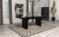 Mesa de comedor rectangular de madera Catherine de 84 pulgadas, color negro