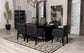 Mesa de comedor rectangular de madera Catherine de 84 pulgadas, color negro