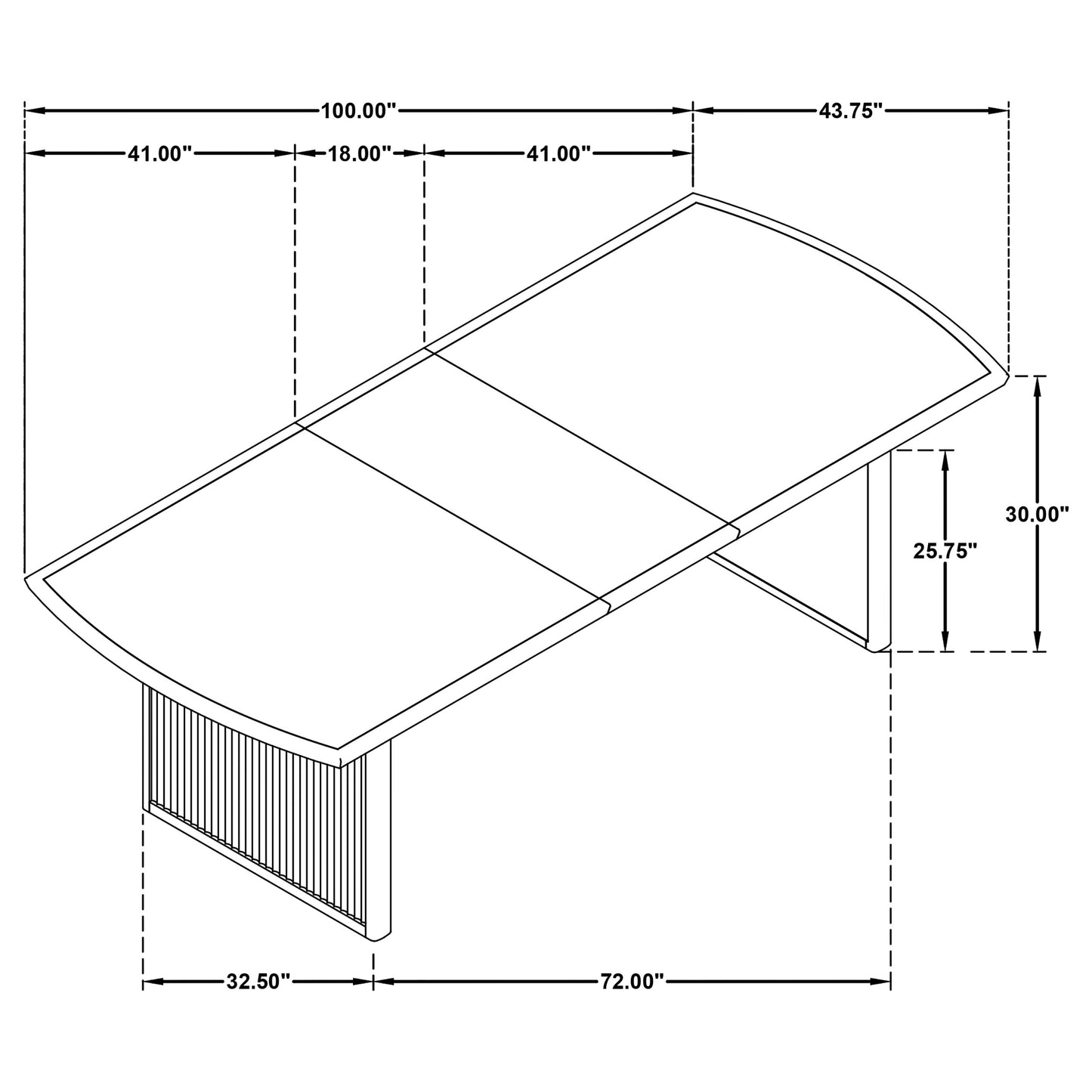 Mesa de comedor Brookmead de 100 pulgadas con hojas extensibles, color negro