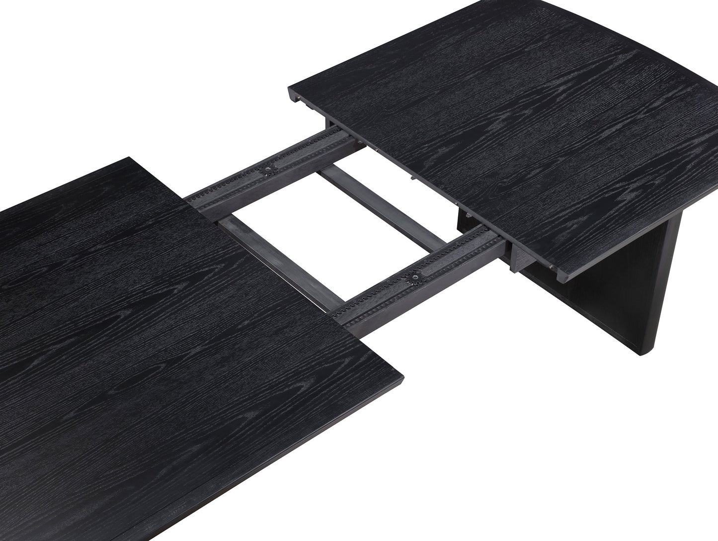 Juego de mesa de comedor Brookmead de 7 piezas con hojas extensibles, color negro