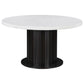 Juego de mesa de comedor redonda de 5 piezas con tapa de mármol color arena Sherry