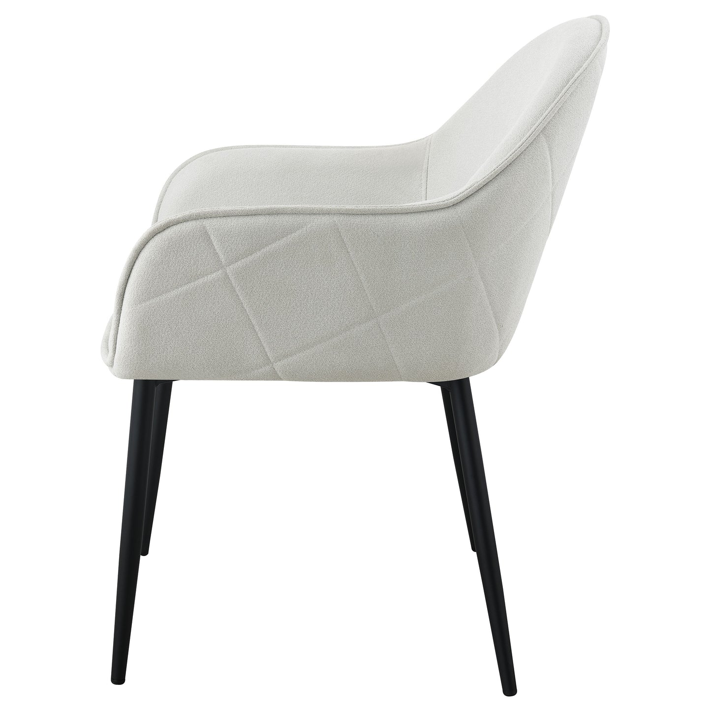 Sillón de comedor tapizado en tela Emma, gris niebla (juego de 2)