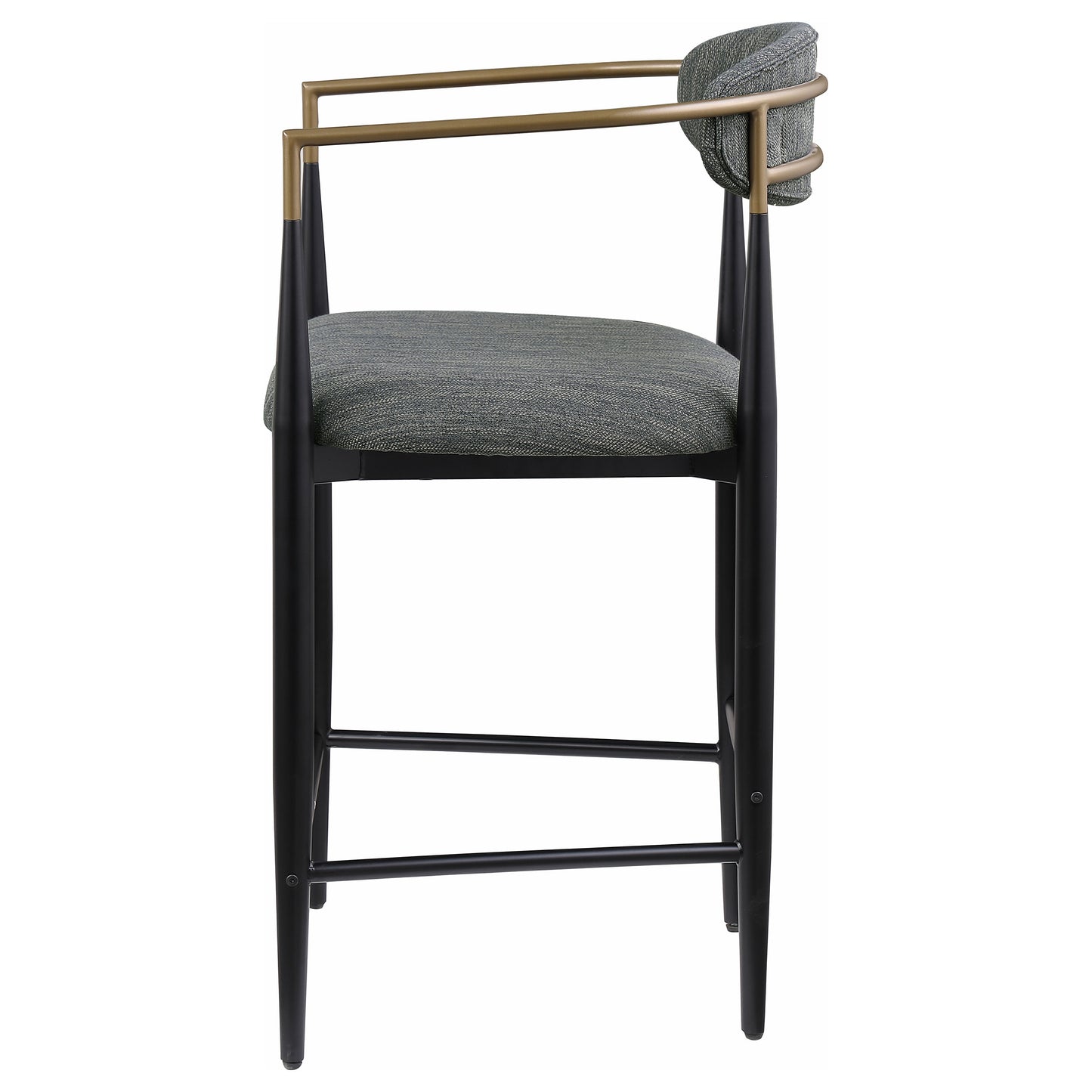 Silla de mostrador Tina tapizada en tela gris oscuro (juego de 2)