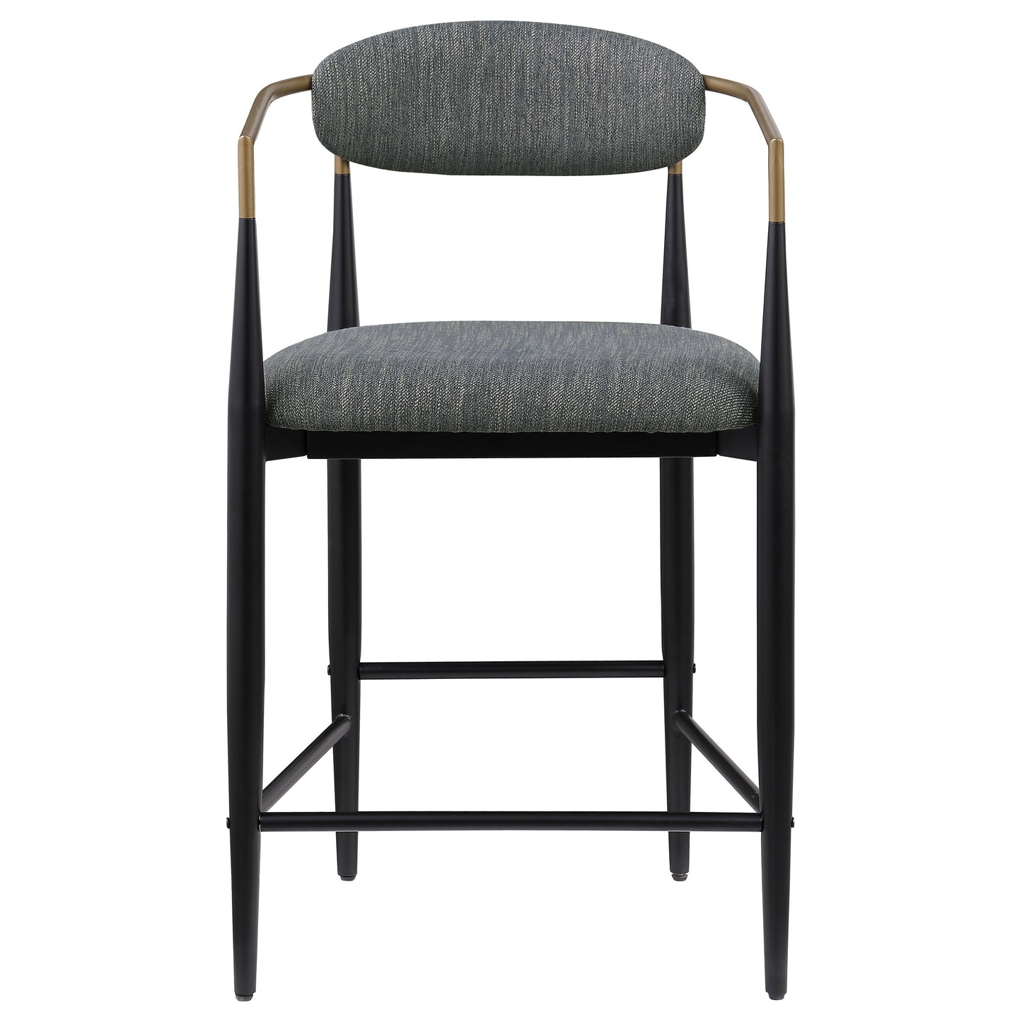 Silla de mostrador Tina tapizada en tela gris oscuro (juego de 2)