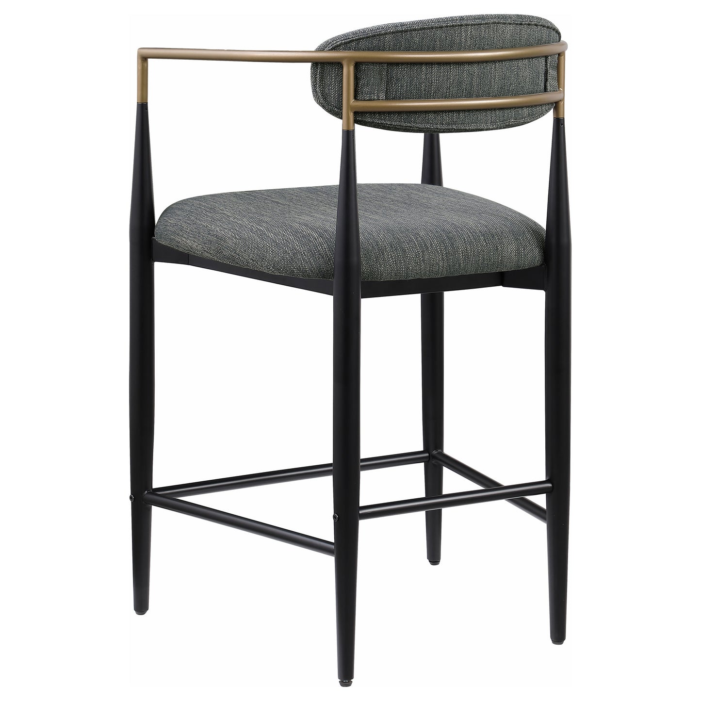 Silla de mostrador Tina tapizada en tela gris oscuro (juego de 2)