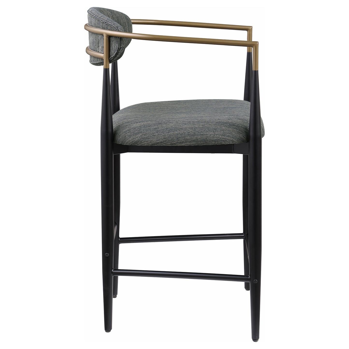 Silla de mostrador Tina tapizada en tela gris oscuro (juego de 2)