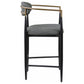 Silla de mostrador Tina tapizada en tela gris oscuro (juego de 2)