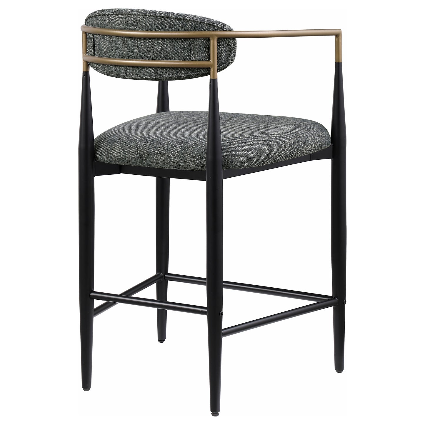 Silla de mostrador Tina tapizada en tela gris oscuro (juego de 2)