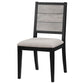 Silla de comedor Elodie Wood en gris y negro (juego de 2)