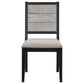 Silla de comedor Elodie Wood en gris y negro (juego de 2)