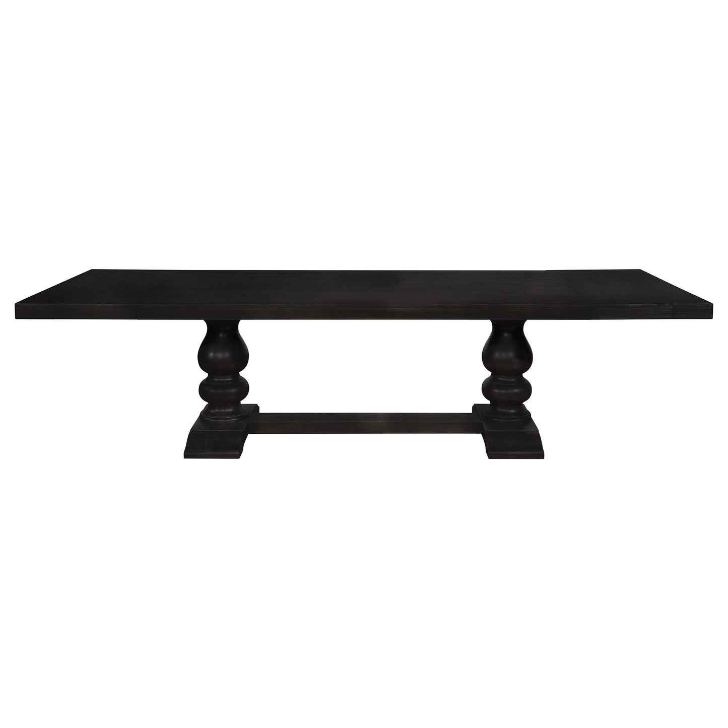Mesa de comedor extensible Phelps de 123 pulgadas, color negro envejecido