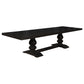 Mesa de comedor extensible Phelps de 123 pulgadas, color negro envejecido