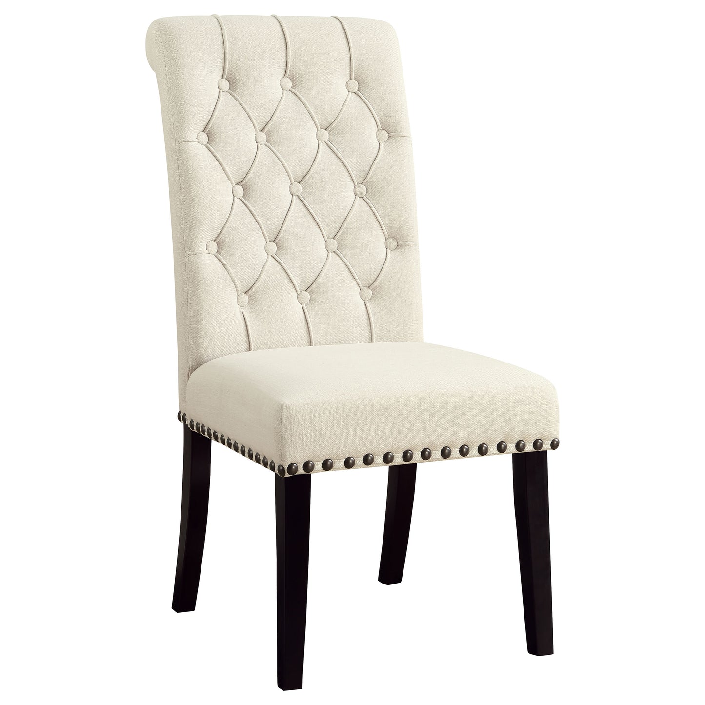 Silla de comedor Alana tapizada en tela beige (juego de 2)