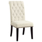 Silla de comedor Alana tapizada en tela beige (juego de 2)