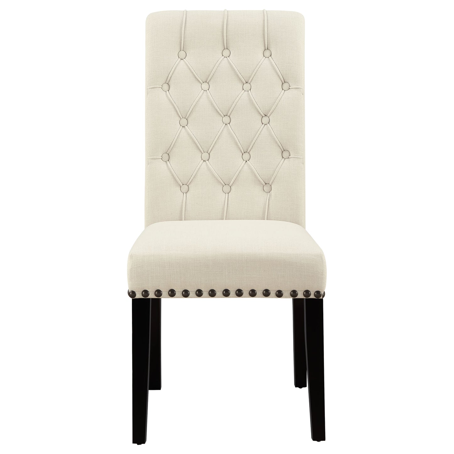 Silla de comedor Alana tapizada en tela beige (juego de 2)
