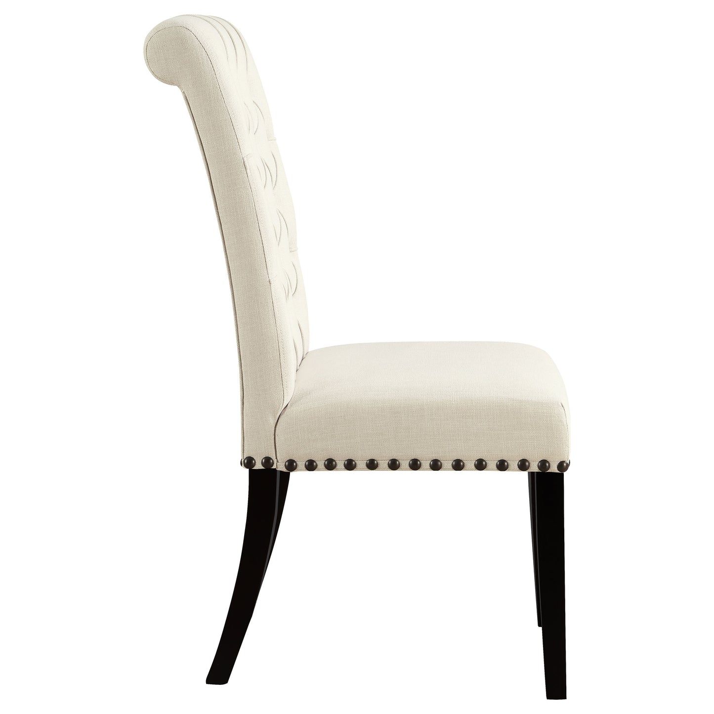 Silla de comedor Alana tapizada en tela beige (juego de 2)