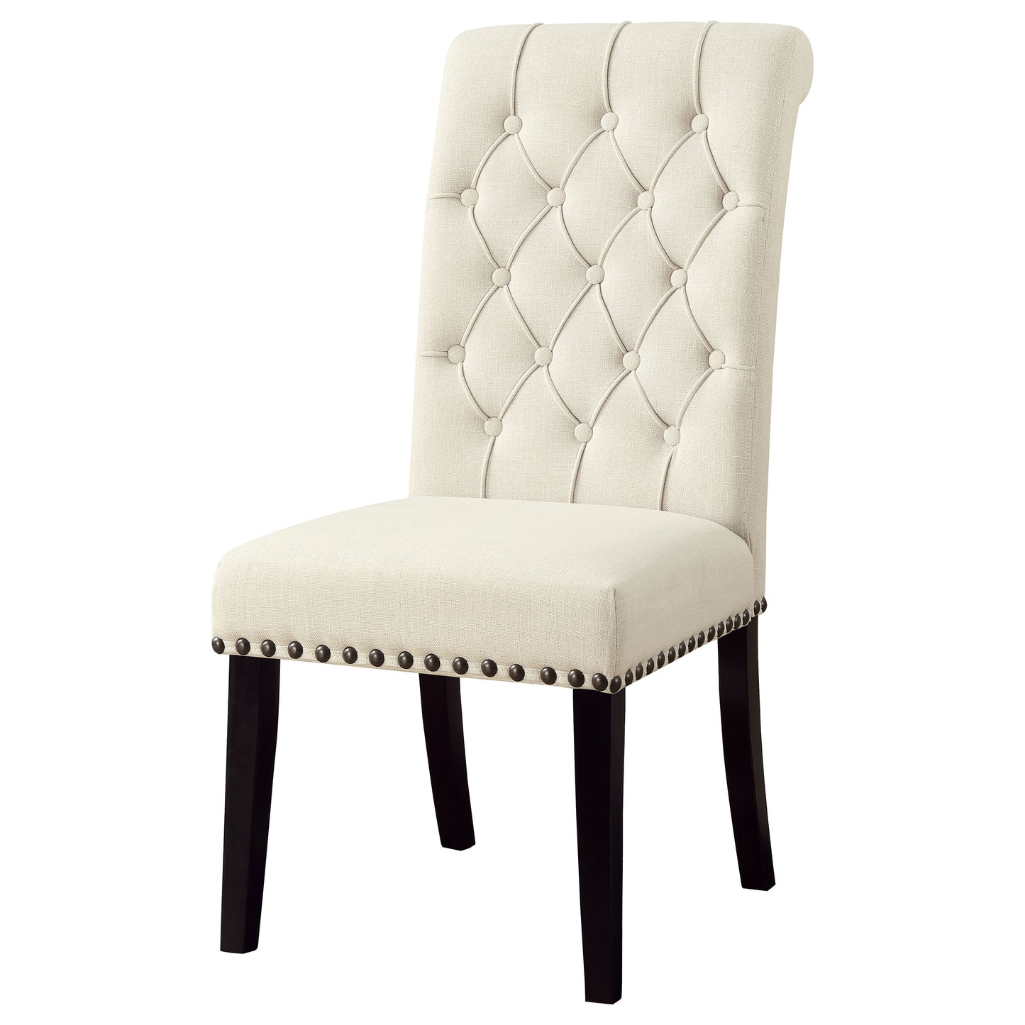 Silla de comedor Alana tapizada en tela beige (juego de 2)