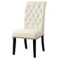 Silla de comedor Alana tapizada en tela beige (juego de 2)