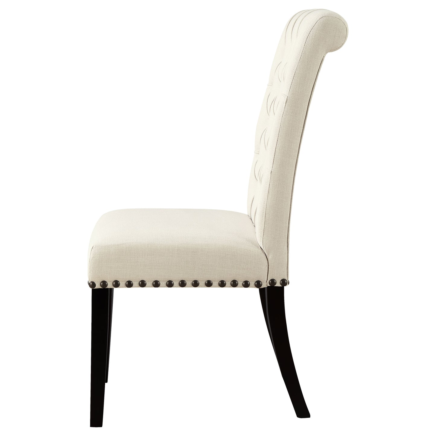Silla de comedor Alana tapizada en tela beige (juego de 2)