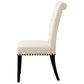 Silla de comedor Alana tapizada en tela beige (juego de 2)