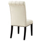 Silla de comedor Alana tapizada en tela beige (juego de 2)