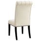 Silla de comedor Alana tapizada en tela beige (juego de 2)