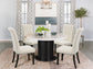 Silla de comedor Alana tapizada en tela beige (juego de 2)