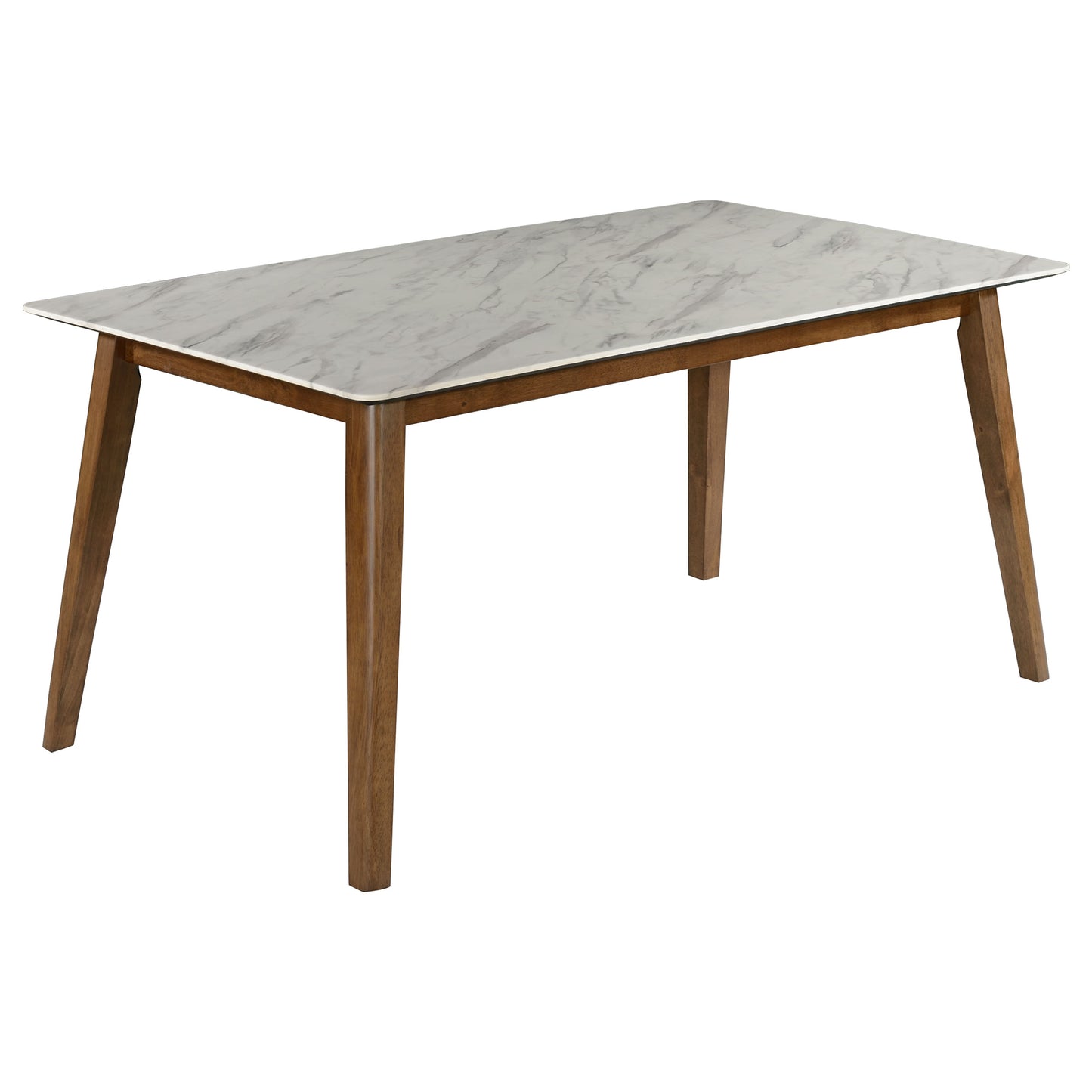 Juego de mesa de comedor rectangular Everett de 6 piezas en nogal natural