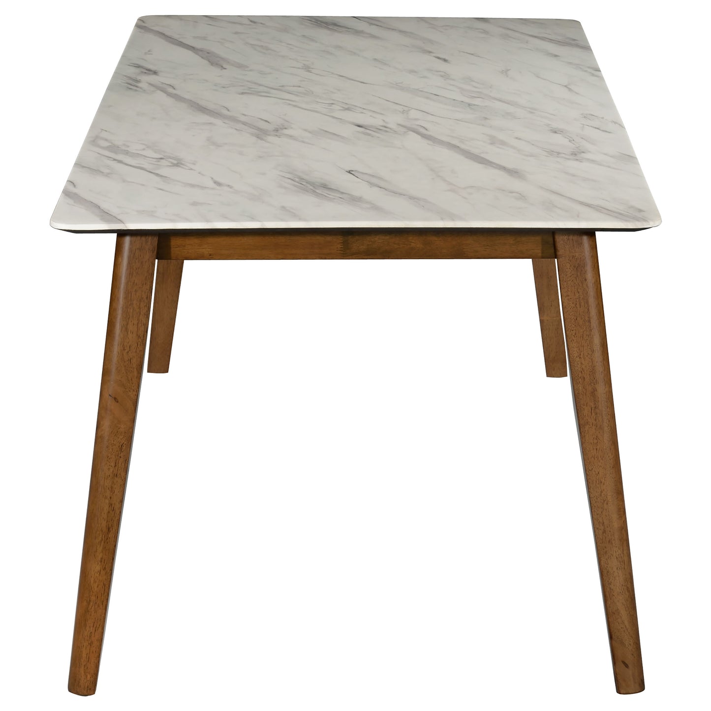 Juego de mesa de comedor rectangular Everett de 6 piezas en nogal natural