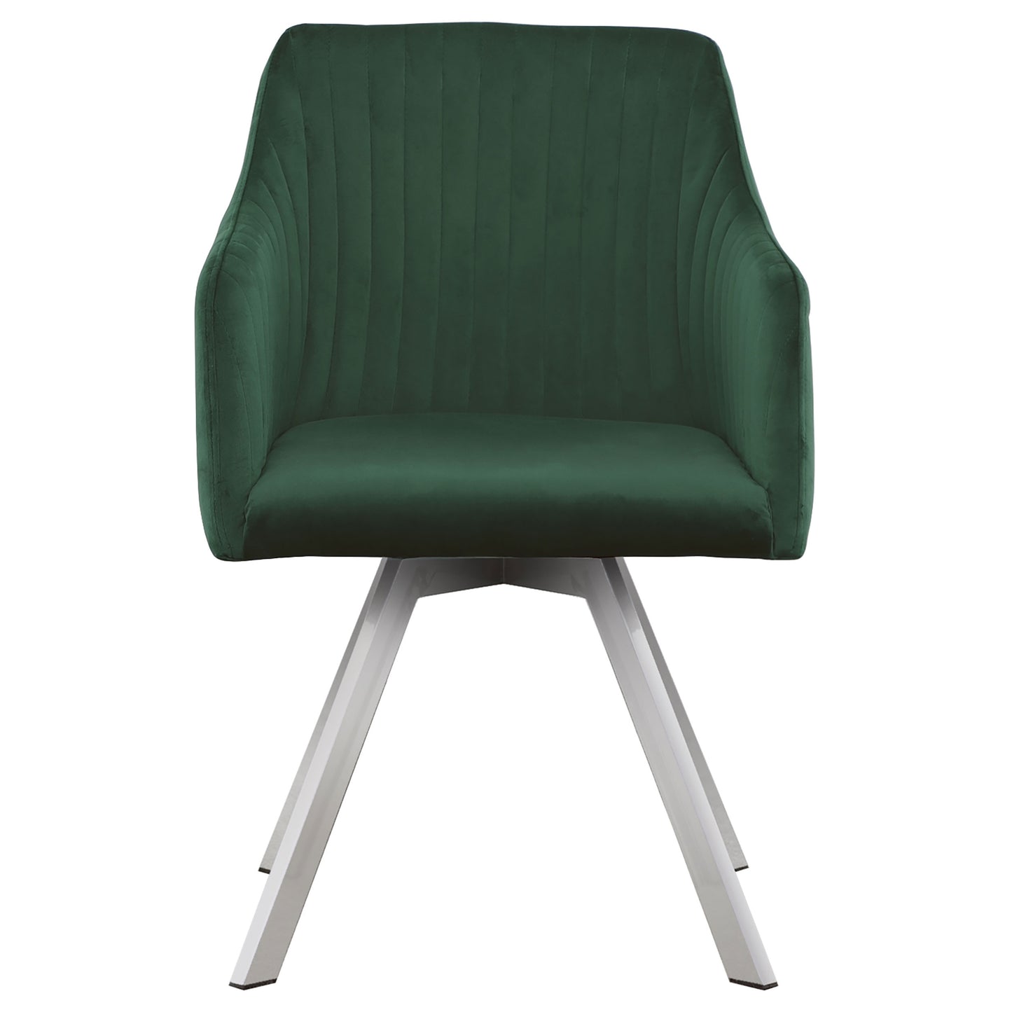 Juego de mesa de comedor Veena de 5 piezas con tapa de vidrio redonda, cromado