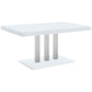 Juego de comedor rectangular Brooklyn de 5 piezas, blanco de alto brillo
