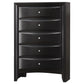 Cómoda de dormitorio Briana de 5 cajones, color negro