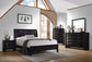 Cómoda de dormitorio Briana de 5 cajones, color negro
