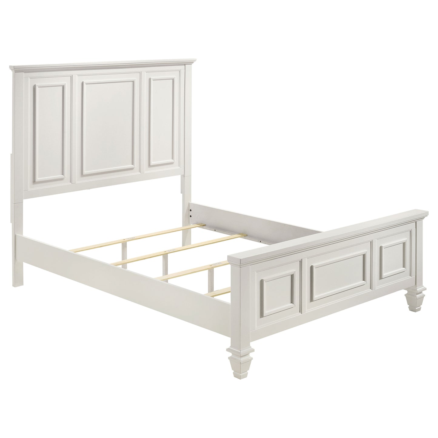 Juego de dormitorio Sandy Beach de 4 piezas tamaño Queen en color crema y blanco
