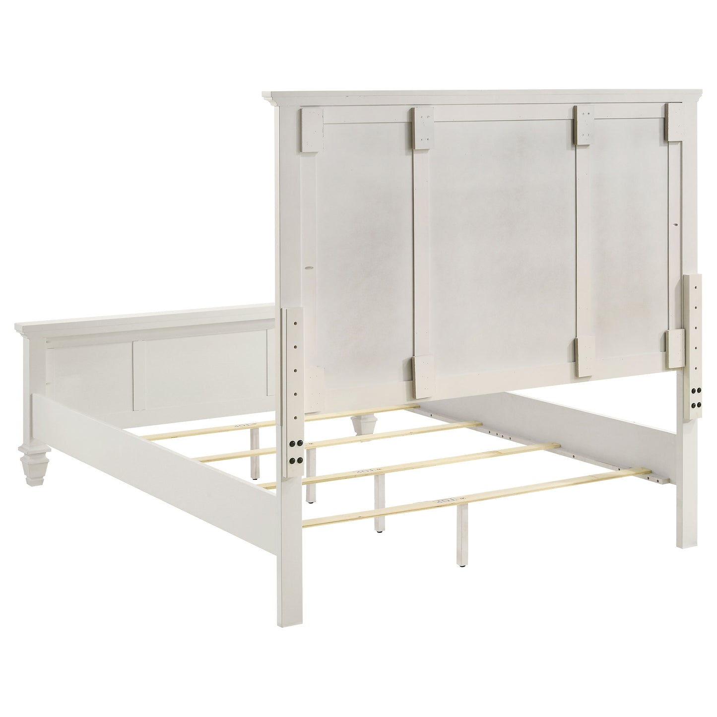 Juego de dormitorio Sandy Beach de 4 piezas tamaño Queen en color crema y blanco