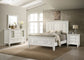 Juego de dormitorio Sandy Beach de 4 piezas tamaño Queen en color crema y blanco