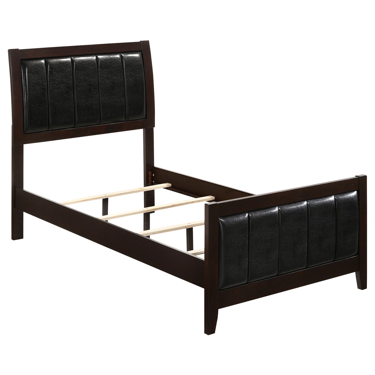 Cama individual con paneles de madera Carlton color capuchino