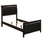 Cama individual con paneles de madera Carlton color capuchino