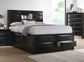 Cama con librería y almacenaje Briana Wood California King, color negro