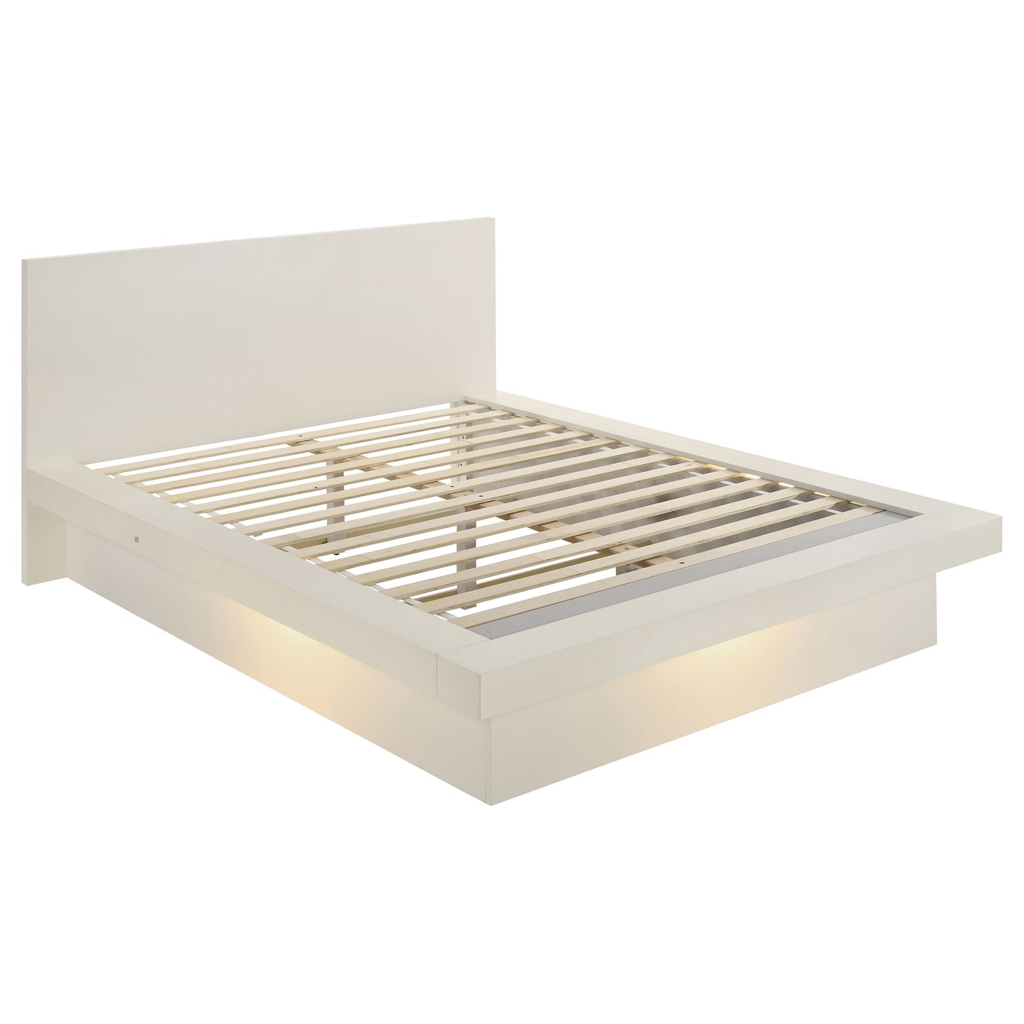 Juego de dormitorio Jessica de 6 piezas con iluminación LED Eastern King, color blanco nieve
