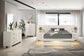 Juego de dormitorio Jessica de 6 piezas con iluminación LED Eastern King, color blanco nieve