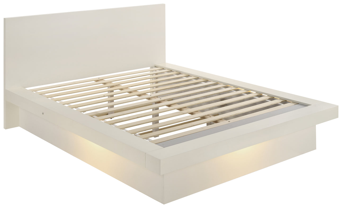 Juego de dormitorio Jessica de 6 piezas con iluminación LED tamaño Queen, color blanco nieve