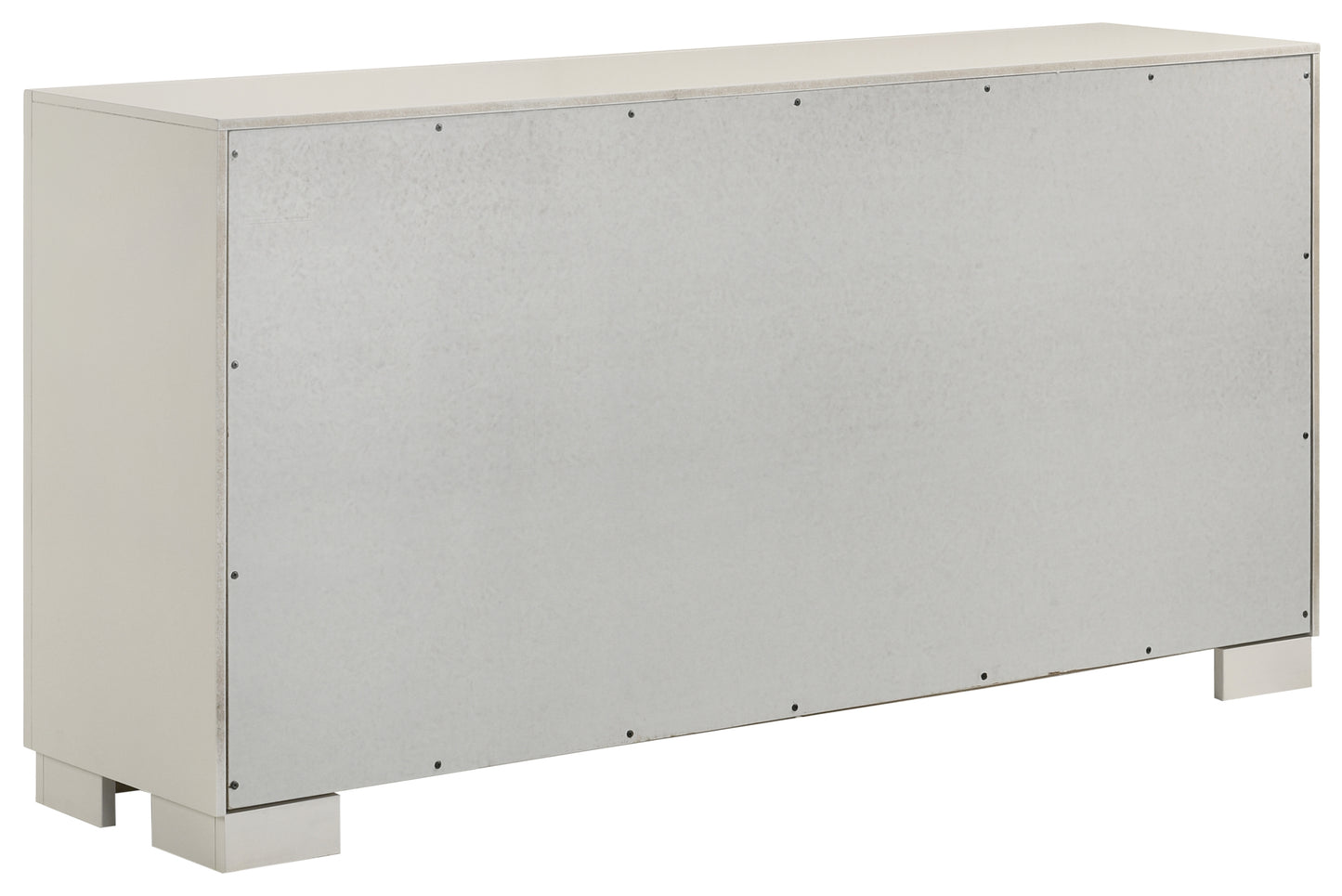 Juego de dormitorio Jessica de 6 piezas con iluminación LED tamaño Queen, color blanco nieve