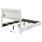 Cama con panel LED completo Felicity Wood en blanco de alto brillo