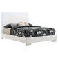 Cama con panel LED completo Felicity Wood en blanco de alto brillo