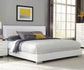 Cama con panel LED Felicity Wood Eastern King, color blanco brillante