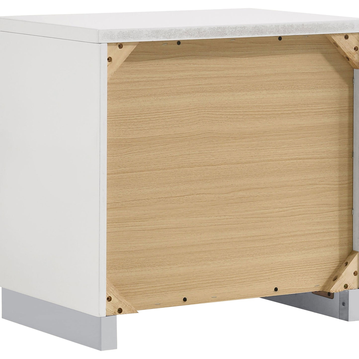 Juego de dormitorio Felicity de 5 piezas Eastern King, blanco de alto brillo